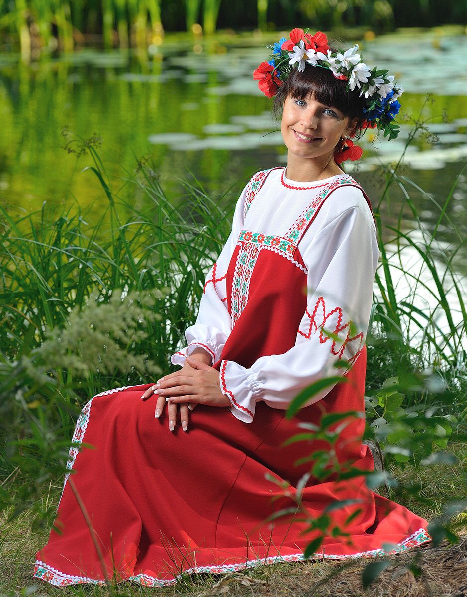 Beautiful girl Girls in Slavic costumes in Khartoum